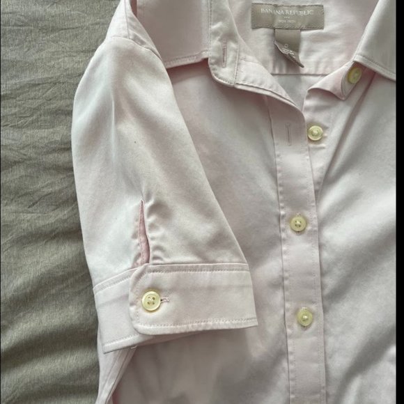 Banana Republic pink button down dress fitted shirt - Picture 4 of 8